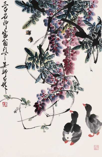 娄师白 花鸟 托片